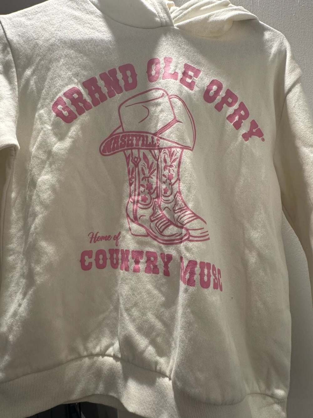 Grand Ole Opry Nashville Cowboy Boot Graphic Hoodie Size L